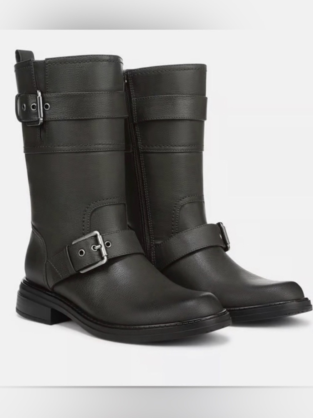 Naturalizer Latoya Mid-calf Moto Boots Steel Grey Women's - 8.5M